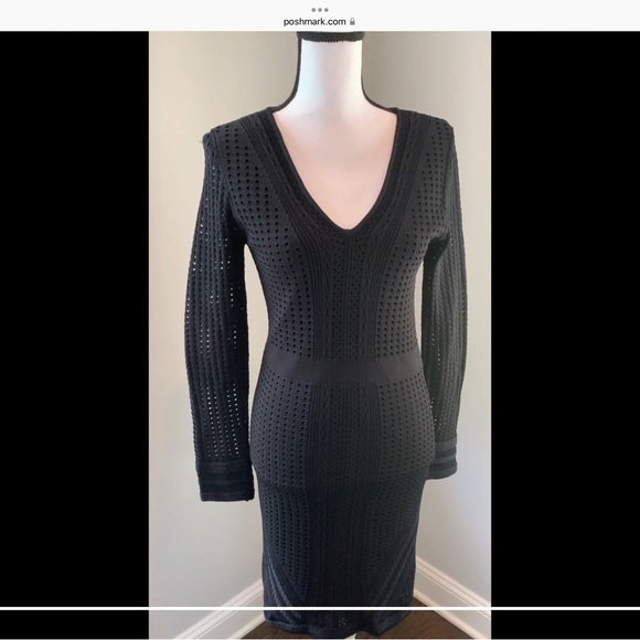 John and Jenn Black Dress with Mesh Overlay Size US Small - Picture 4 of 6